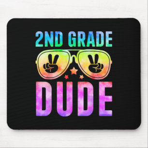 2nd Grade Cool Dude Tie Dye Ck To School Second Gr Mouse Mat