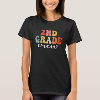 2nd Grade Crew Retro Groovy Men Women First Day Of T-Shirt