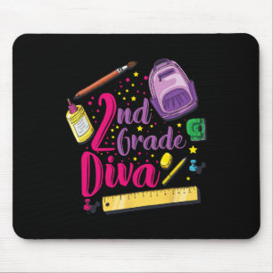 2nd Grade Diva First Day Of School Girl Clothes Gi Mouse Mat