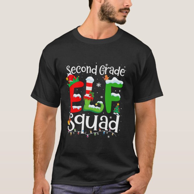 2nd Grade Elf Squad Xmas Funny Christmas Second Gr T-Shirt (Front)