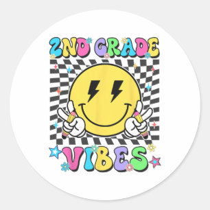 2nd Grade For Girls Boy Teacher Second Grade Back  Classic Round Sticker