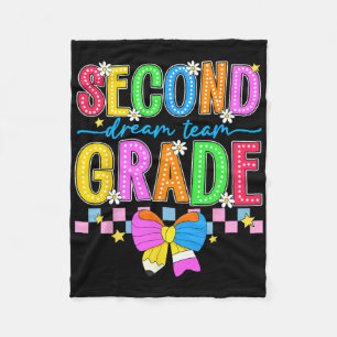 2nd Grade For Girls Boy Teacher Second Grade Back Fleece Blanket