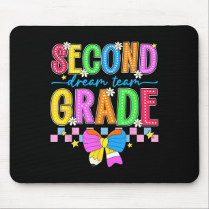 2nd Grade For Girls Boy Teacher Second Grade Back  Mouse Mat