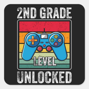 2nd Grade Gamer First Day Of School Kids Gift Square Sticker