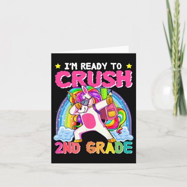 2nd Grade Girls Unicorn Crush Second Grade Back To Card (Front)