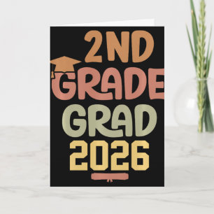 2nd Grade Grad Cl Of 2026 Graduation Bold Cosy Col Card