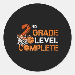 2nd Grade Grade Finished Basball Last Day Of Classic Round Sticker