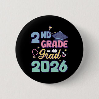 2nd Grade Graduation 2026 Proud Grad Second Grade  6 Cm Round Badge