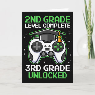 2nd Grade Graduation Gamer Level Up To 3rd Grade  Card
