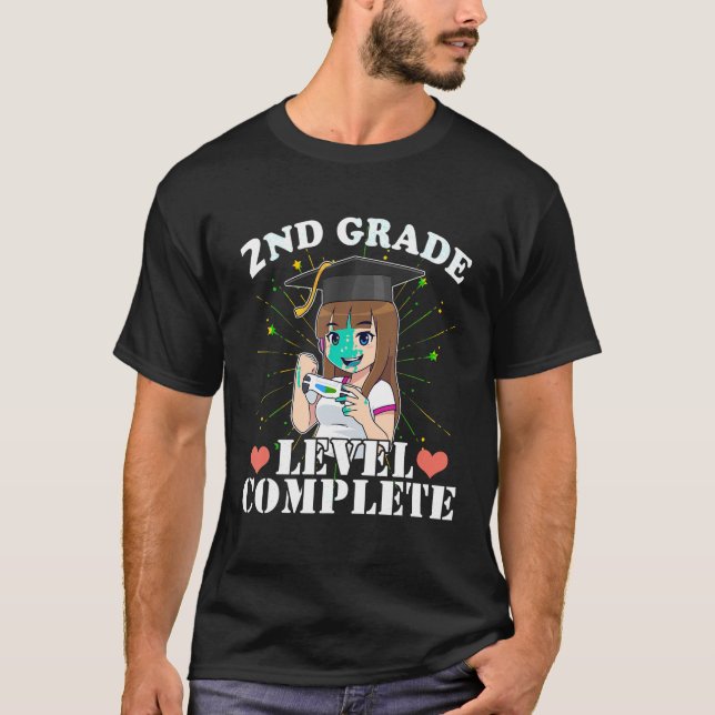 2nd Grade Graduation Girl Who Loves Anime and Gami T-Shirt (Front)