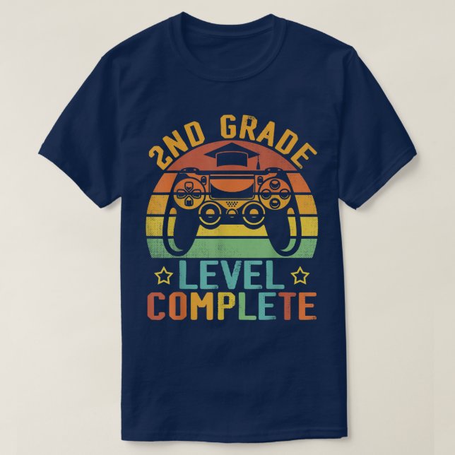 2nd Grade Graduation Level Complete Video Game Cla T-Shirt (Design Front)