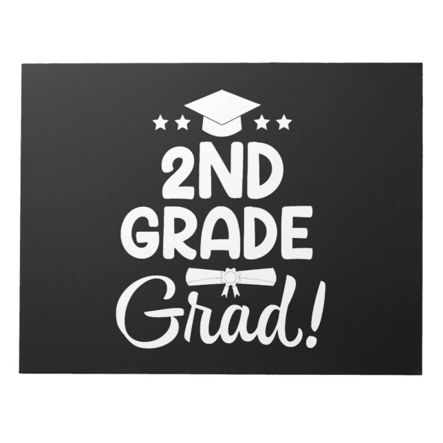 2nd Grade Graduation Shirt Elementary School Grad Notepad (Front)
