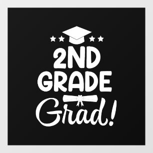 2nd Grade Graduation Shirt Elementary School Grad Window Cling