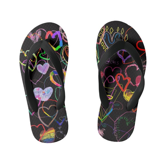 2nd Grade Hearts Flip Flips Kid's Flip Flops (Footbed)