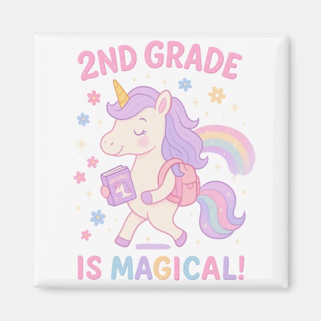 2nd Grade is Magical Unicorn Back to School Magnet (Front)