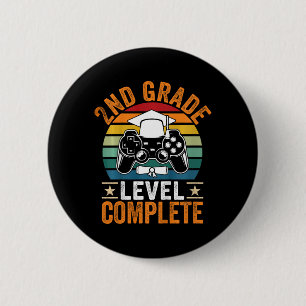 2nd Grade Level Complete Cute Gamer Cl Of 2024 Gra 6 Cm Round Badge