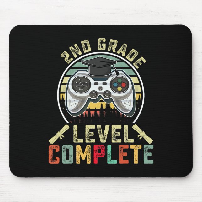 2nd Grade Level Complete Gamer 2nd Grade Graduatio Mouse Mat (Front)