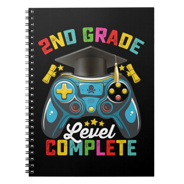 2nd Grade Level Complete Graduation Gaming Gamer Notebook (Front)