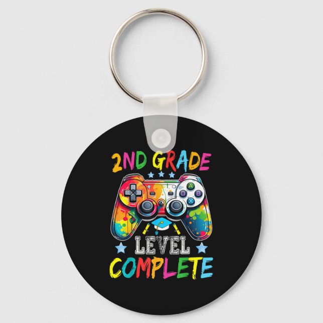 2nd grade level complete shirt graduation last day key ring (Front)