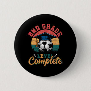 2nd Grade Level Complete Soccer Boy Girl Last Day 6 Cm Round Badge
