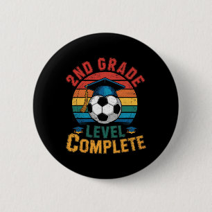 2nd Grade Level Complete Soccer Boy Girl Last Day 6 Cm Round Badge