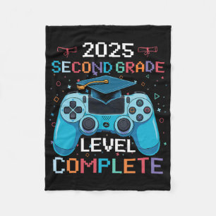 2nd Grade Level Complete Video Gamer Boy Graduatio Fleece Blanket