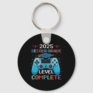 2nd Grade Level Complete Video Gamer Boy Graduatio Key Ring