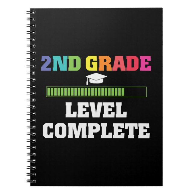 2ND Grade Level Complete Video Gamer Graduate Gift Notebook (Front)