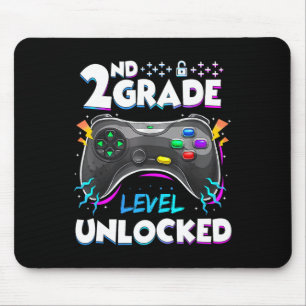 2nd Grade Level Unlocked Back To School First Day Mouse Mat