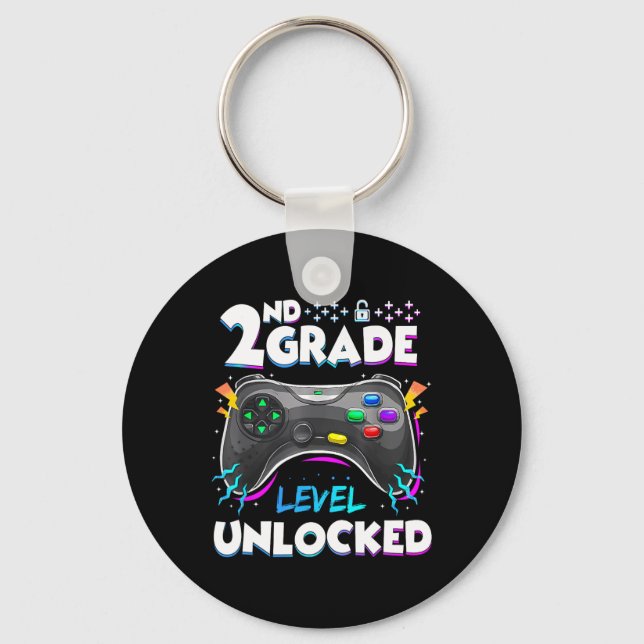 2nd Grade Level Unlocked Ck To School First Day Ga Key Ring (Front)
