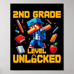 2nd Grade Level Unlocked Dabbing Boys Gamer Ck To  Poster