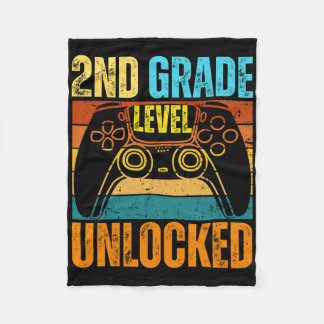 2nd Grade Level Unlocked Gamer Boy Tee First Day O Fleece Blanket