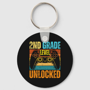 2nd Grade Level Unlocked Gamer Boy Tee First Day O Key Ring