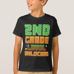 2nd Grade Level Unlocked Gamer Ck To School Design T-Shirt