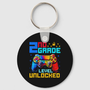 2nd Grade Level Unlocked Gamer First Day Of School Key Ring