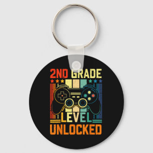 2nd Grade Level Unlocked Video Game Back To School Key Ring