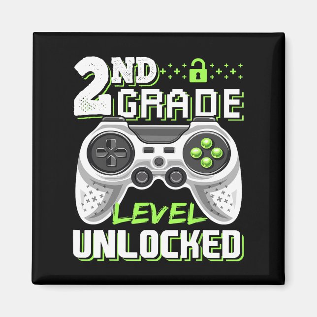 2nd Grade Level Unlocked Video Game Back To School Magnet (Front)