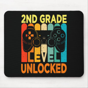 2nd Grade Level Unlocked Video Game Back To School Mouse Mat
