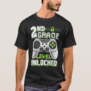 2nd Grade Level Unlocked Video Game Back To School T-Shirt
