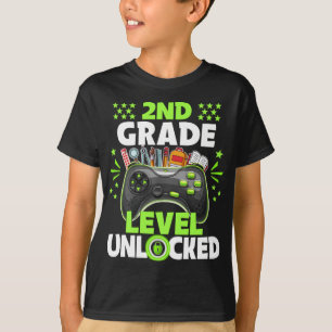 2nd Grade Level Unlocked Video Game Back to School T-Shirt