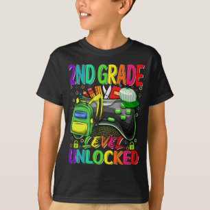 2nd Grade Level Unlocked Video Game Back to School T-Shirt