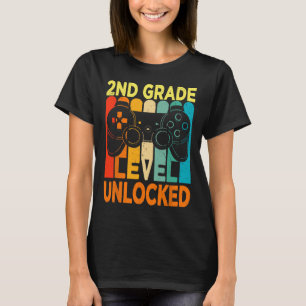 2nd Grade Level Unlocked Video Game Back To School T-Shirt