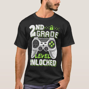 2nd Grade Level Unlocked Video Game Back To School T-Shirt