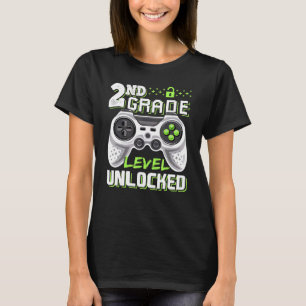 2ND GRADE LEVEL UNLOCKED Video Game Back to School T-Shirt