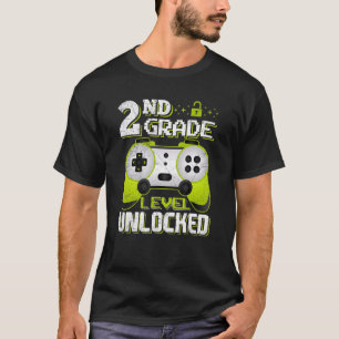 2nd Grade Level Unlocked Video Game Back To School T-Shirt