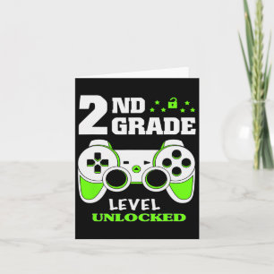2nd Grade Level Unlocked Video Game Byck To School Card