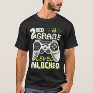 2nd Grade Level Unlocked Video Game Byck To School T-Shirt