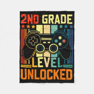 2nd Grade Level Unlocked Video Game Ck To School B Fleece Blanket