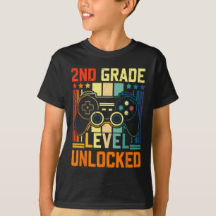 2nd Grade Level Unlocked Video Game Ck To School B T-Shirt