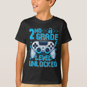 2nd Grade Level Unlocked Video Game First Day Boy T-Shirt